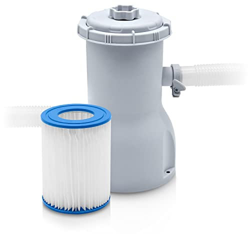 DARDARUGA Pompa Filtro PURE CLEAN 530 Per Piscina Fuori Terra, Silenziosa, 2006 litri/ora, Filtro 10/15 Micron incluso, Basso Consumo (solo 35w), Filtri Lavabili, Ricambi Cartucce Filtro Universali
