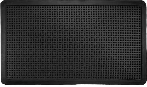 TIENDA EURASIA - Felpudo Entrada Casa, Felpudo Goma de Picos, Base Resistente y Antideslizante, Color Negro, Ideal para Interior y Exterior, Medida (40 x 70 cm)