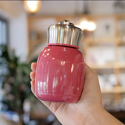 Petite bouteille isotherme en acier inoxydable pour café, jus, lait, eau chaude et froide, pour voyage et maison, 200 ml (rouge)