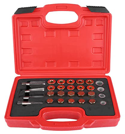 Jadeshay Ölwannen-Gewinde-Reparatursatz 64-teiliges Ölwannen-Gewinde-Reparatur-Set Ölwannen-Getriebe-Ablassschrauben-Werkzeug-Set M13 M15 M17 M20