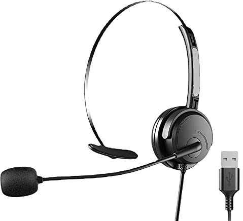 Qwertfeet Casque D'éCouteur Unique Casque Audio-Visuel Portable Interface USB de Portable D'Ordinateur