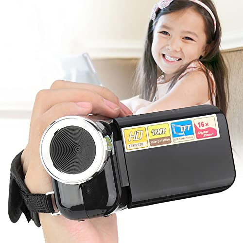 Videocamera Videocamera, Videocamera Portatile per Bambini 16X HD Registratore con TFT LCD Sceen Giocattolo Videocamera Digitale Economica Vecchia (Nero)