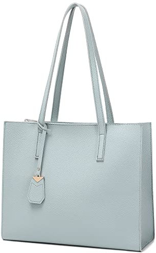 MORGLOVE Handtasche Damen Groß Shopper Tasche Mode Schule Arbeit Freizeit Henkeltasche mit Reißverschluss (A-lightblau)