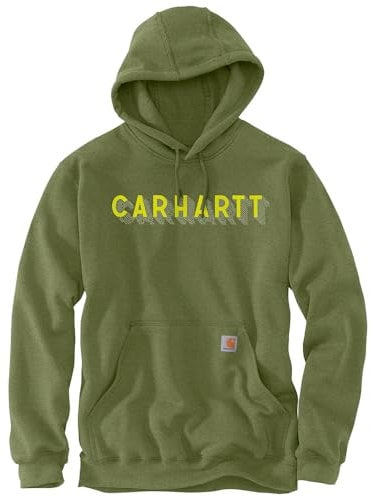 Carhartt Rain Defender Mittelgewichts-Sweatshirt mit Logo-Grafik, lockere Passform, Herren, Grün L