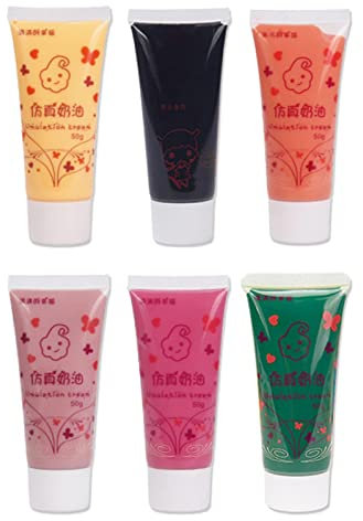 LOVIVER 6x Simulation Whipped Cream Glue Set DIY Phone Case Making Assorted Color Crafting 50ml Handmade for Mirror, Hair Clip, Moulding, Phone Shell, D