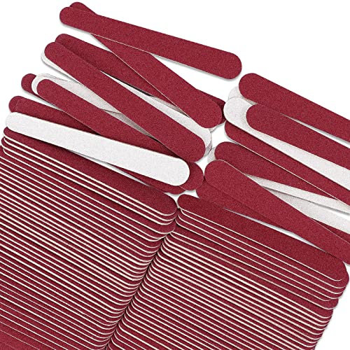 JSRQT 100 Stück Doppelseitige Einweg Nagelfeile Maniküre Nagelkunst Professionelle Care Nagelfeilen Set für Zuhause und Salon Verwenden Profi Nagel Feilen Nail File Mini Maniküre Werkzeuge