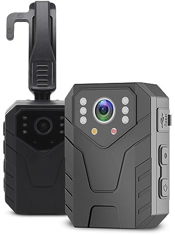 Fotocamera 4K Indossata Dal Corpo, Body Cam Indossabile con Clip da Spalla, Supporto di Memoria da 128 GB, Rilevamento del Movimento, Visione Notturna, Registrazione in Loop, per