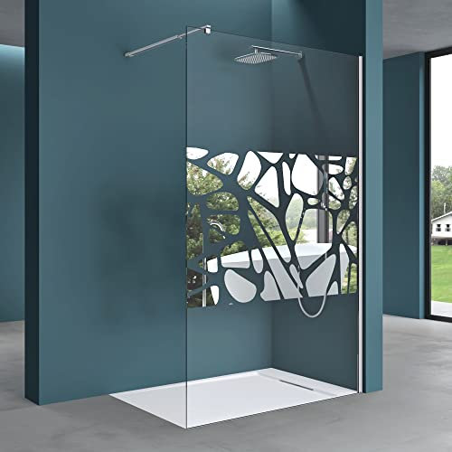Mai & Mai 130x200cm Walk-In Dusche Duschwand für Dusche Duschabtrennung ESG-Sicherheitsglas 10mm NANO Glas BRAM3 Bremen2BL