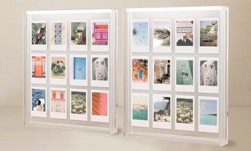 Elil Giant Polaroid Frame for Fujifilm Instax Film 11.8 x 10.2 Collage Picture Frame - Double Glass Acrylic Floating Frame for Family and Wedding Photos - Set of 2