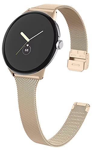 RuenTech Kompatibel für Google Pixel Watch 2/Pixel Watch Metall Armband, Edelstahl Ersatzarmband verstellbarer Uhrenarmband für Google Pixel Watch 3 41mm/Pixel Watch 4 41mm