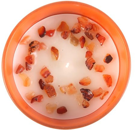 Sternzeichen Steinbock Kerze mit Tigerauge Kristall - Sandelholz & Jasmin Duft Horoskop Geschenk