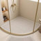 EUPXRHY Corner Shower Mat with Drainage Holes, PVC Loofah Curved Bath Mat Non Slip Anti Mould, Non Slip Shower Mats for Inside Shower,D,54x54cm(21x21inch)