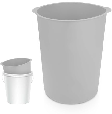 Diegimr 5 Gallon Bucket Liner, Silicone Rubber Bucket Saver Reusable Roller Pail Insert Lining with Graduated Measurement for Grease Concrete Paint Mix and Thinset Mixing Tool (Grey)