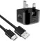 KP TECHNOLOGY Multi Port Fast Charger For Oppo A17 / Oppo A15 (Micro USB Cable + Dual Port Plug) (BLACK)