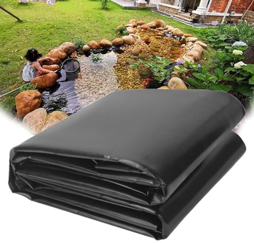 Epdm Teichfolie 2X2M,2X3M,3X3M,3X4M,4X4M,5X5M,6X10M,8X10M ReißFest Baufolie Wasserdicht Schwarze Folie Garten Schwimmteich Folie 0,2mm Dicke FüR BachläUfe,Koiteiche Folien,Aquakultur Unterlage