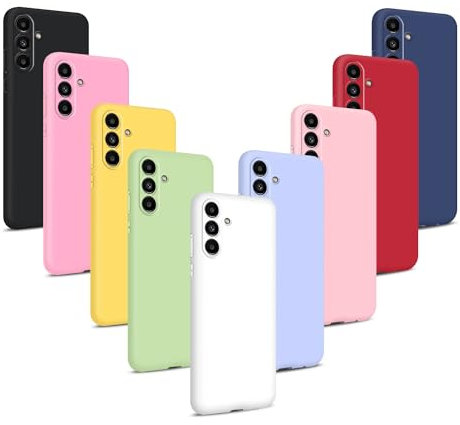9X Cover per Samsung Galaxy A55 5G, Custodie Morbido Silicone Case Tinta Unita Ultra Sottile TPU Flessibile Gomma Protezione Posteriore Antiscivolo Protettiva Skin Caso, 9 Colori