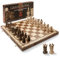Wegiel Grand Royal - Juego de ajedrez de madera para adultos y niños, juego de ajedrez de lujo de 18 pulgadas, hecho a mano con madera de haya y abedul de alta calidad, diseño plegable único con