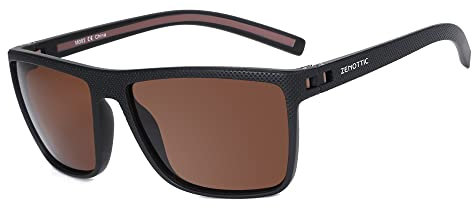 ZENOTTIC Gafas de sol polarizadas hombres luz TR90 marco UV400 protección cuadrado gafas de sol