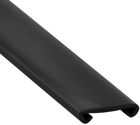 Corrimano in PVC, 2 m, 5 m, 40 x 8 mm, in plastica, per ringhiere delle scale, in gomma (nero, 2 m)