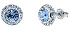 Ted Baker Soletia Solitaire Sparkle Crystal Stud Earrings For Women (Silver/Light Blue Crystal)