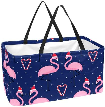 Panier à provisions Flamant rose réutilisable Panier à linge Panier à linge Sac fourre-tout pique-nique shopping