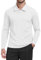MLANM Premium Men's Golf Polo Shirt Button Down Collar Long Sleeve Tops XL Cream White
