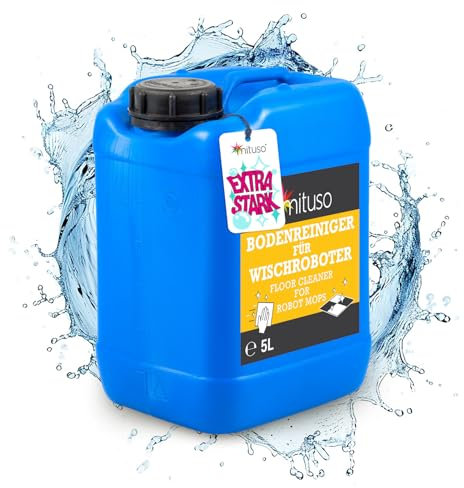 Bodenreiniger für alle Wischroboter 5 Liter - Extrem gründliches Reinigungsmittel - streifenfrei, schaumarm und schnelltrocknend - ideal für Laminat, Fliesen, Parkett, PVC - mituso