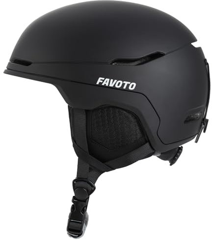 Favoto Skihelm für Erwachsene Schneehelm - Schneehelm für Herren mit Verstellbarer Belüftung Wintersporthelm für Snowboarden Radfahren Schneemobil M(54-58cm) Schwarz