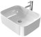 EMKE Lavabo Rectangular de Cerámica, 505 x 380 x 150 mm, Lavabo sobre Encimera de Cerámica, Blanco Brillante