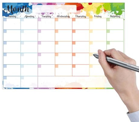 Mimoqk Whiteboard Calendar for Fridge, Magnetic Refrigerator Calendar