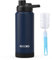 Kiocko Borraccia Termica 600ml, 800ml, 1L, Bottiglia Termica per Bambini - Senza BPA/Senza Perdite Borracce acciaio inox per Sport, Palestra, Ciclismo, Scuola（Blu Navy）