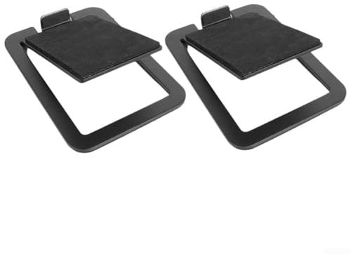 Metal Monitor Speaker Stands - 1 Pair, Hollowed Bases for Surround Sound & Bookshelf Speakers