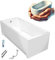 ECOLAM Baignoire rectangulaire Tami 140x70 cm + tablier | isolation ecoThermoPro | vidage et trop-plein automatique pieds et silicone