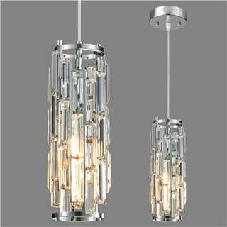ZYBWL Chrom Pendelleuchten Kücheninsel Moderne Pendelleuchte, Kristall Pendelleuchte Höhenverstellbar E27 Pendelleuchte für Kücheninsel Wohnzimmer Schlafzimmer (Chrom 1-Pack)