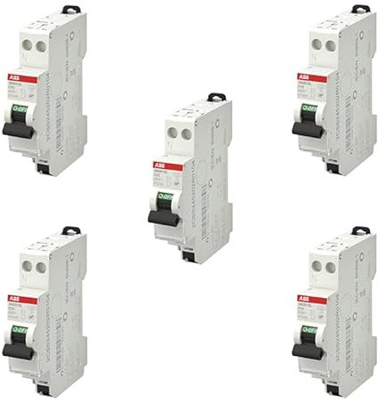 ABB Lot de 5 disjoncteurs automatiques Ph+N raccordement Rapide 10A-4,5Ka