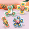 Saugnapf Spielzeug Baby, 4 Stück Saugnapf Spinner Baby BPA-frei Fidget Spinner Baby Spielzeug ab 3 Monate Baby Spinner mit Saugnapf, Tischspielzeug Badewannenspielzeug zum Reisen Baden und Füttern