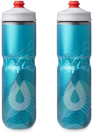 HydraPak | Polar Bottle - Polar Surge Insulated Bike Water Bottle 2-Pack - High Flow, Cycling & Sports Squeeze Bottle (Ascent Blue, 700ml / 24oz)