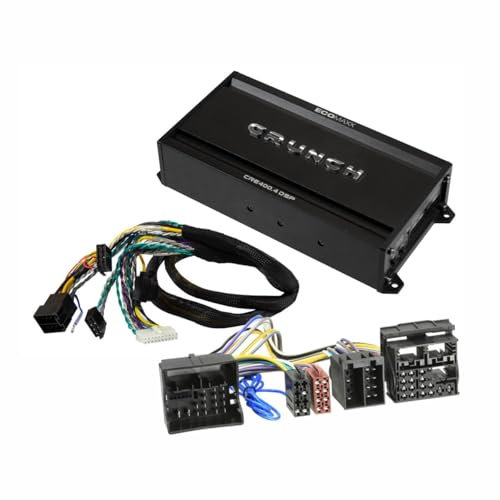 CRUNCH CRE400.4DSP-ISO.M5-4 CH CLASS A/B Auto Verstärker - Kompatibel mit Audi, Seat, Skoda, VW - 4 x 50W RMS und 6 CH 32 Bit DSP - integr. Bluetooth für Audio Steaming und APP
