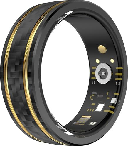 Smart Ring Heart Rate Monitor Blood Pressure Ring Sleep Tracker Blood Oxygen Fitness Tracker Pedometer Step Counter Calories Fitness Ring Waterproof Health Smart Rings for Men Women