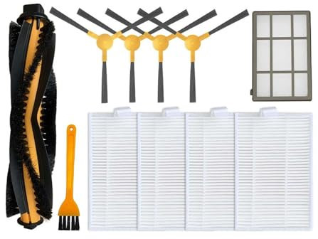 Nilnyvda Compatible Compatible con Create Ikohs ‎Netbot S18 Robot Aspirador Rodillo Filtro Hepa Paños de fregona Cepillo Lateral Filtro primario Pieza de Repuesto(Set B)
