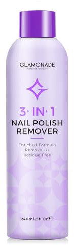 Glamonade Acetone Nagellackentferner: Soak off Gel Uv Nagellackentferner Angereichert Mit Natürlichem Traubenkernöl 8 Fl oz für Acryl Nagelkleber Dip Pulver für Home Salon