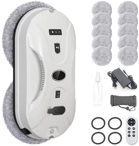 Window Cleaning Robot - Electric Window Cleaner Robot with Automatic Double Spray Function, 3 Cleaning Modes and Edge Detection System, Window Robot for Glass, Tiles and Mirrors