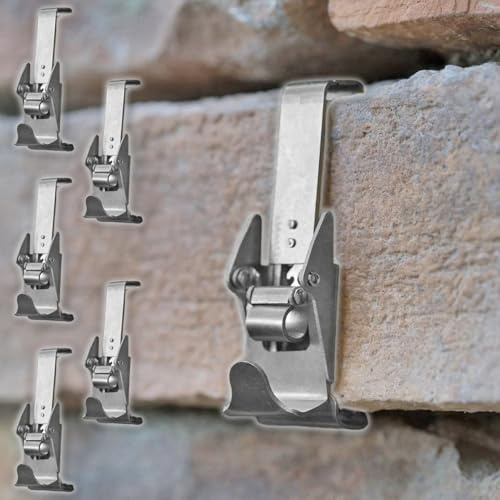 Hangman Brick Hanger Clamp Outdoor Heavy Duty 2-1/4 to 2-3/4 Brick Hook 30lbs No Wall Damage: No Drill, Holes, Nails or Screws (Pack of 6)