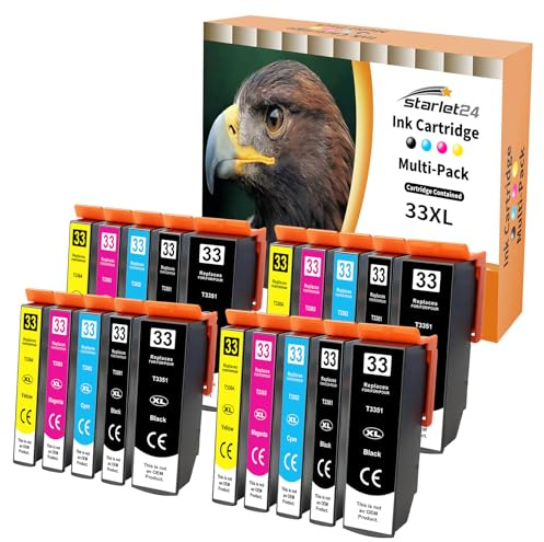 Starlet24 20x Druckerpatronen Kompatibel für Epson 33XL 33 XL Multipack | Kompatibel für Epson XP7100 Druckerpatronen XP-540 XP-530 XP-630 XP-635 XP-645 XP-640 XP-830 XP-900