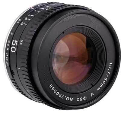 50-mm-F1.7-Metallobjektiv mit großer Blendenöffnung, Standard-Festbrennweite, manueller Fokus, Vollformat, Porträtmodus, kompatibel mit Canon EOS EF M42 und Nikon F SLR-Kameras(Canon EF)