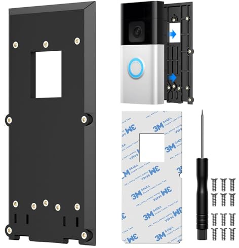 Selbsthaftende Doorbell Halterung ohne Bohren für Ring Video Doorbell 2nd Gen/3/3 Plus/4/Battery Doorbell Plus/Battery Video Doorbell Pro,Klebehalterung Wandhalterung Doorbell Zubehör für Tür & Wand