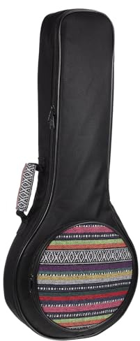 Black Nylon Mandolin Bag with Padded Backpack Strap for Carrying | Sponge Lining, Waterproof Finish, Hand or Back Carry, Stylish Design for Mandolin Storage Random Color