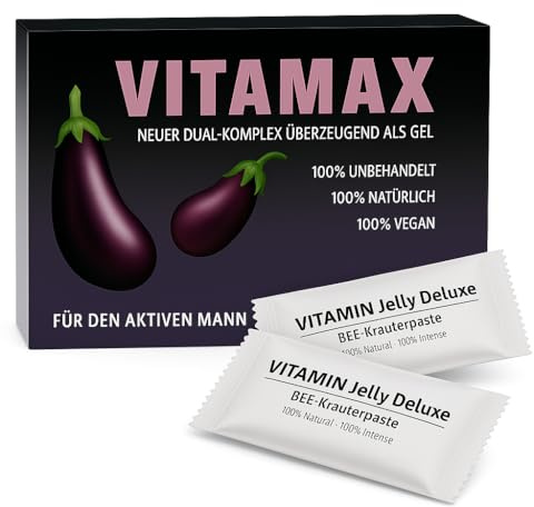 VITAMAX Macun Honig für den aktiven Mann, Maca, Ginseng und Tribulus | Hochwertige Premium Rezeptur | Für aktive Männer | Praktische Portionsbeutel | Made in Germany | Qualitätsgeprüft