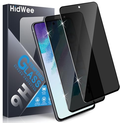 HidWee Sichtschutz kompatibel mit Samsung Galaxy S21 FE 5G für Panzerglas, 2 Stück Privacy Panzer Schutz Glas, 9H Härte Displayschutzfolie Blasenfrei Privatsphäre Anti-Spy Schutzfolie