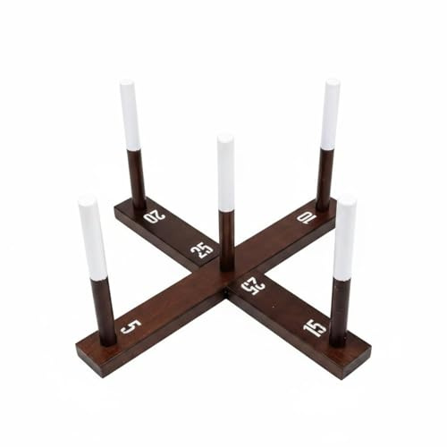 Qianly Circle Toss Legno Corda Naturale Croce Lancio Numerata Allenamento Coordinazione Occhio-Mano Divertimento All'aperto per Famiglie